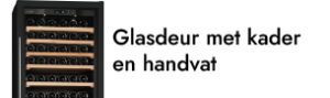 Glasdeur met zwart kader en handvat