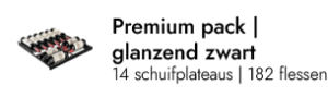 Premium pack glossy black - 182 flessen